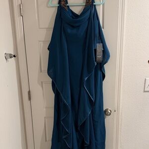 Elegant Teal Evening Gown
